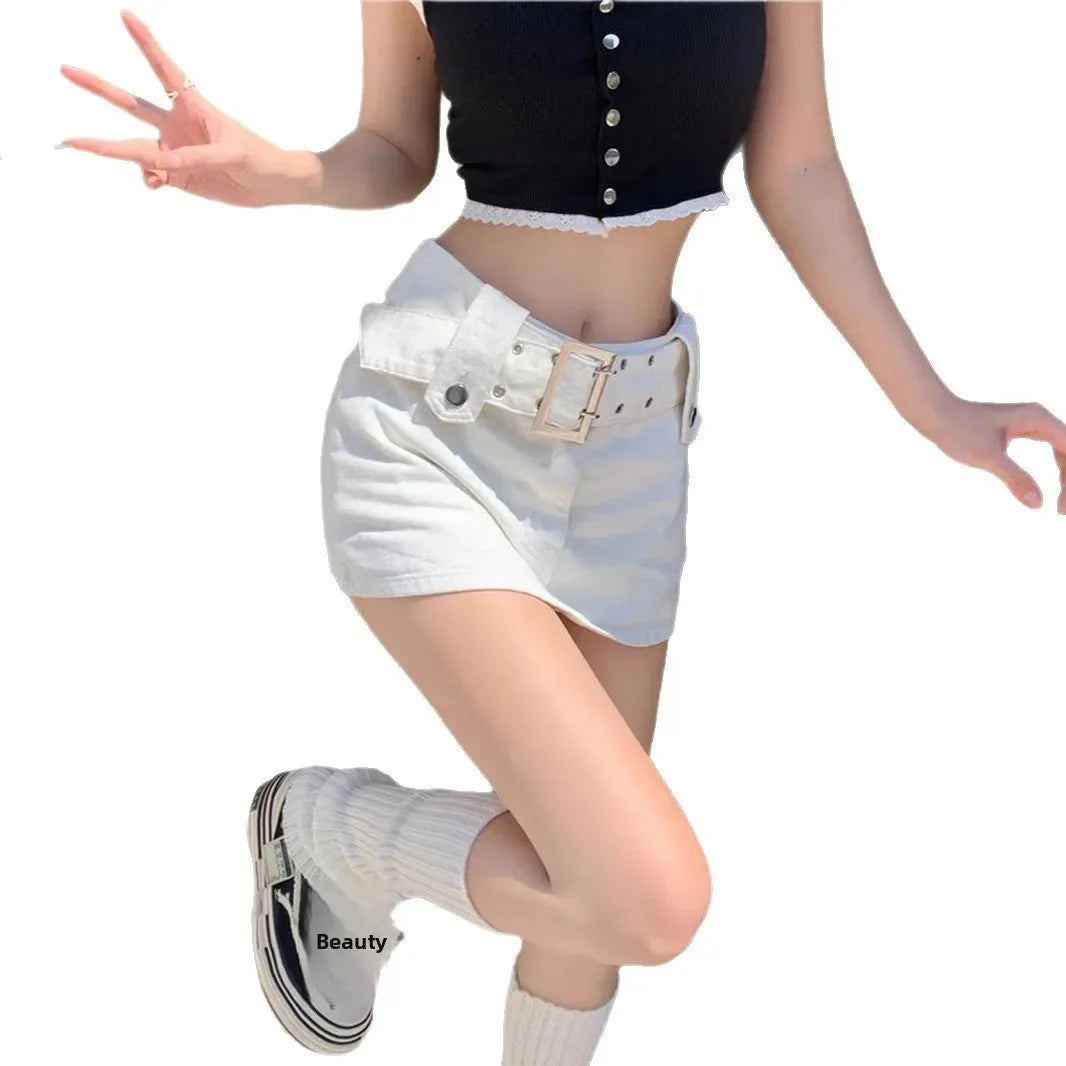 Chic High Waist Denim Mini Skirt