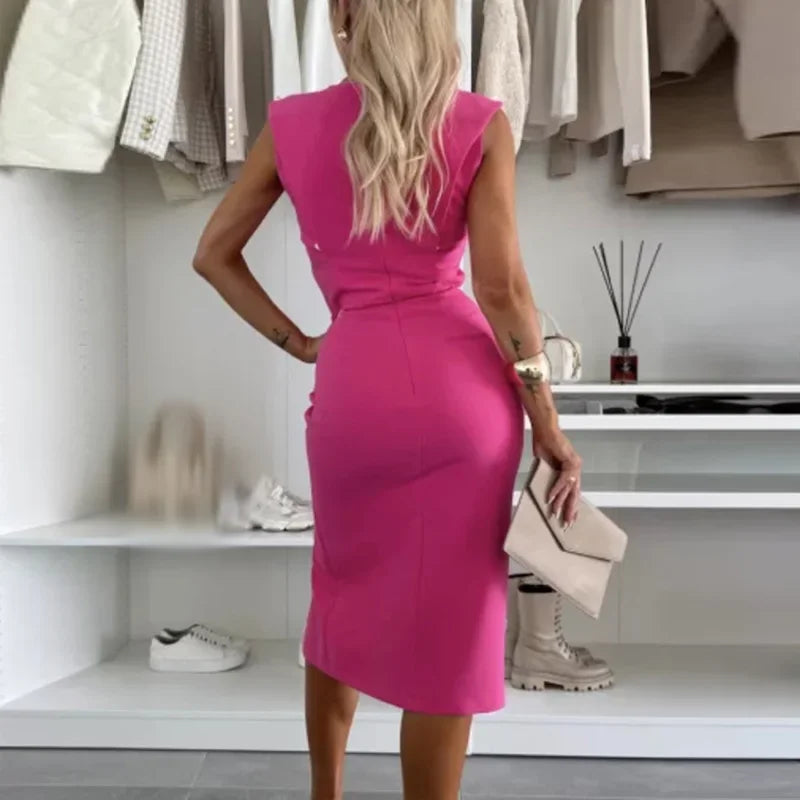 Elegant Sleeveless Midi Dress