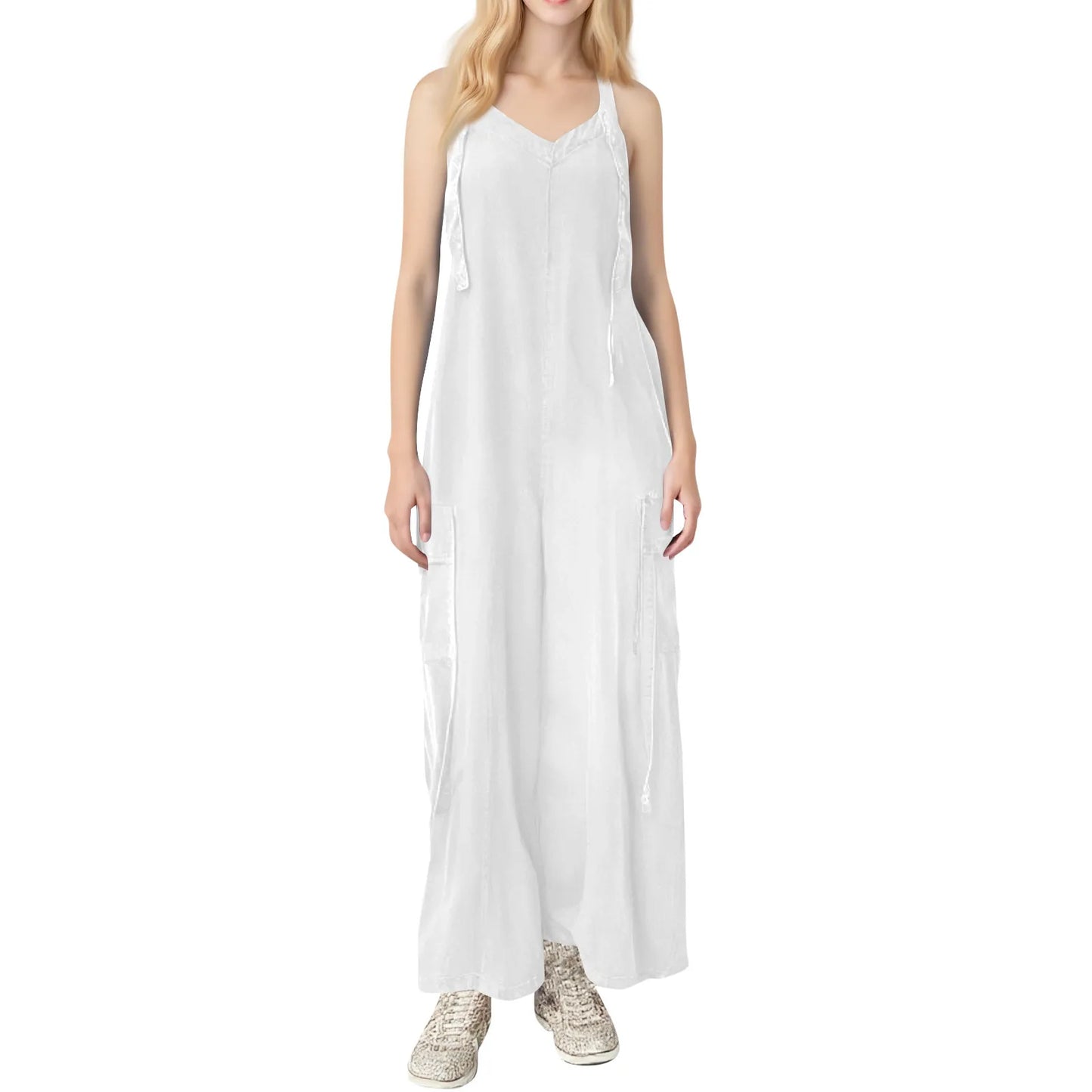 Effortless Charm V-Neck Jumpsuit