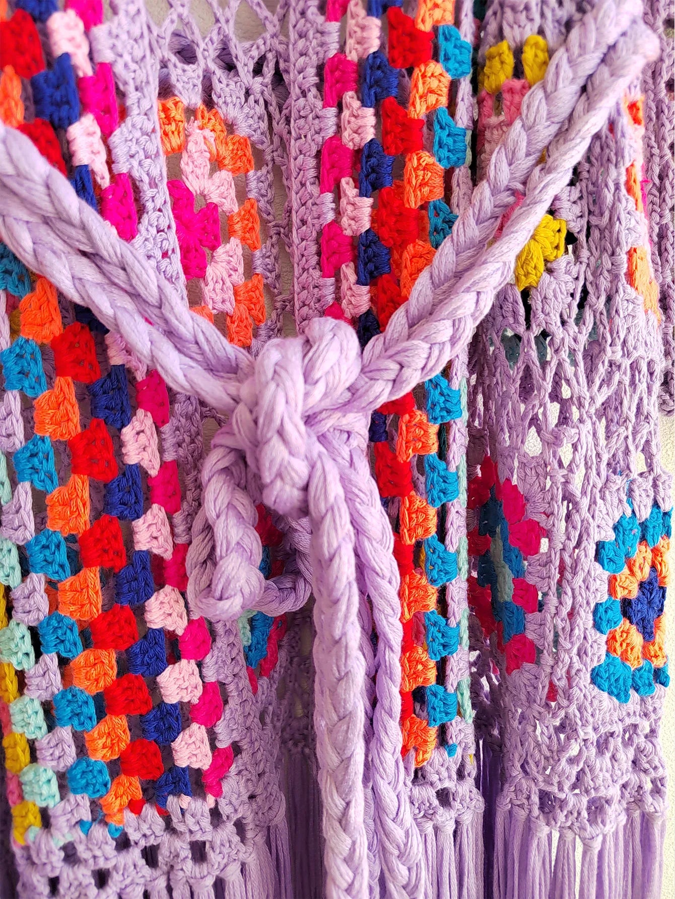 Boho Breeze Crochet Tassel Cardigan