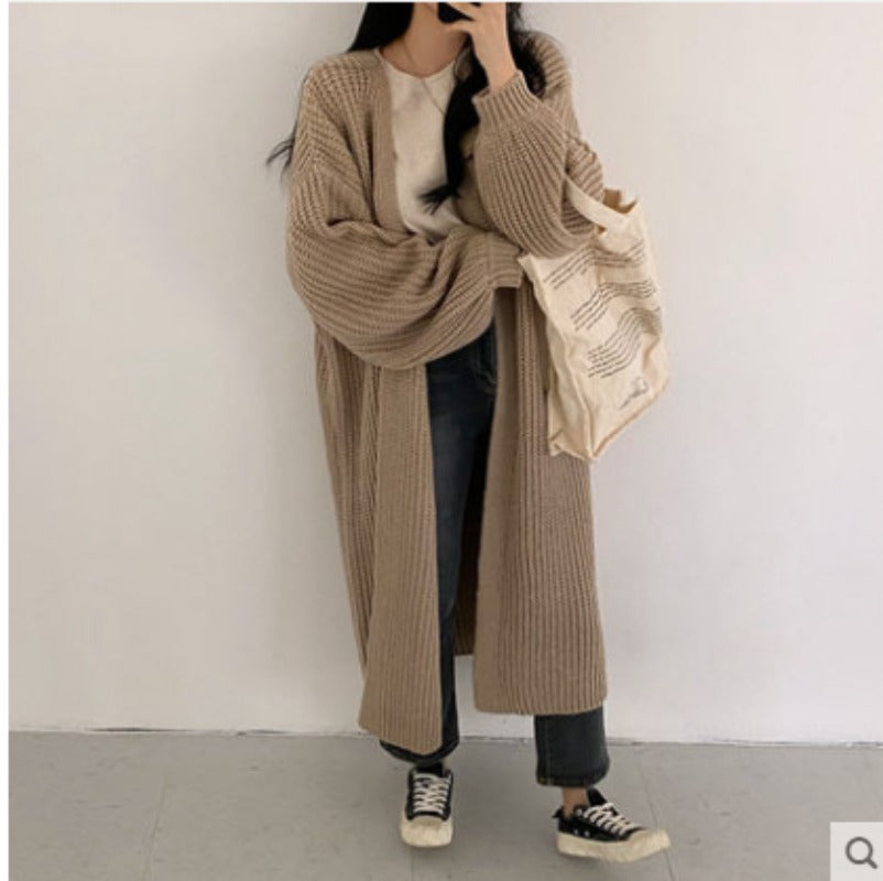 Vintage Cozy Long Knit Cardigan