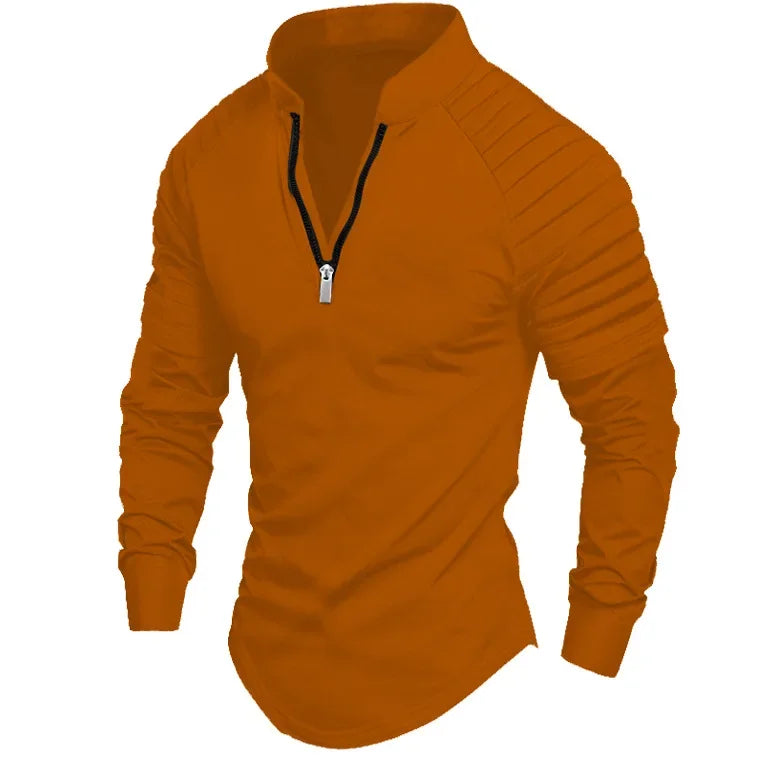 Half-Zip Stand Collar Polo Shirt