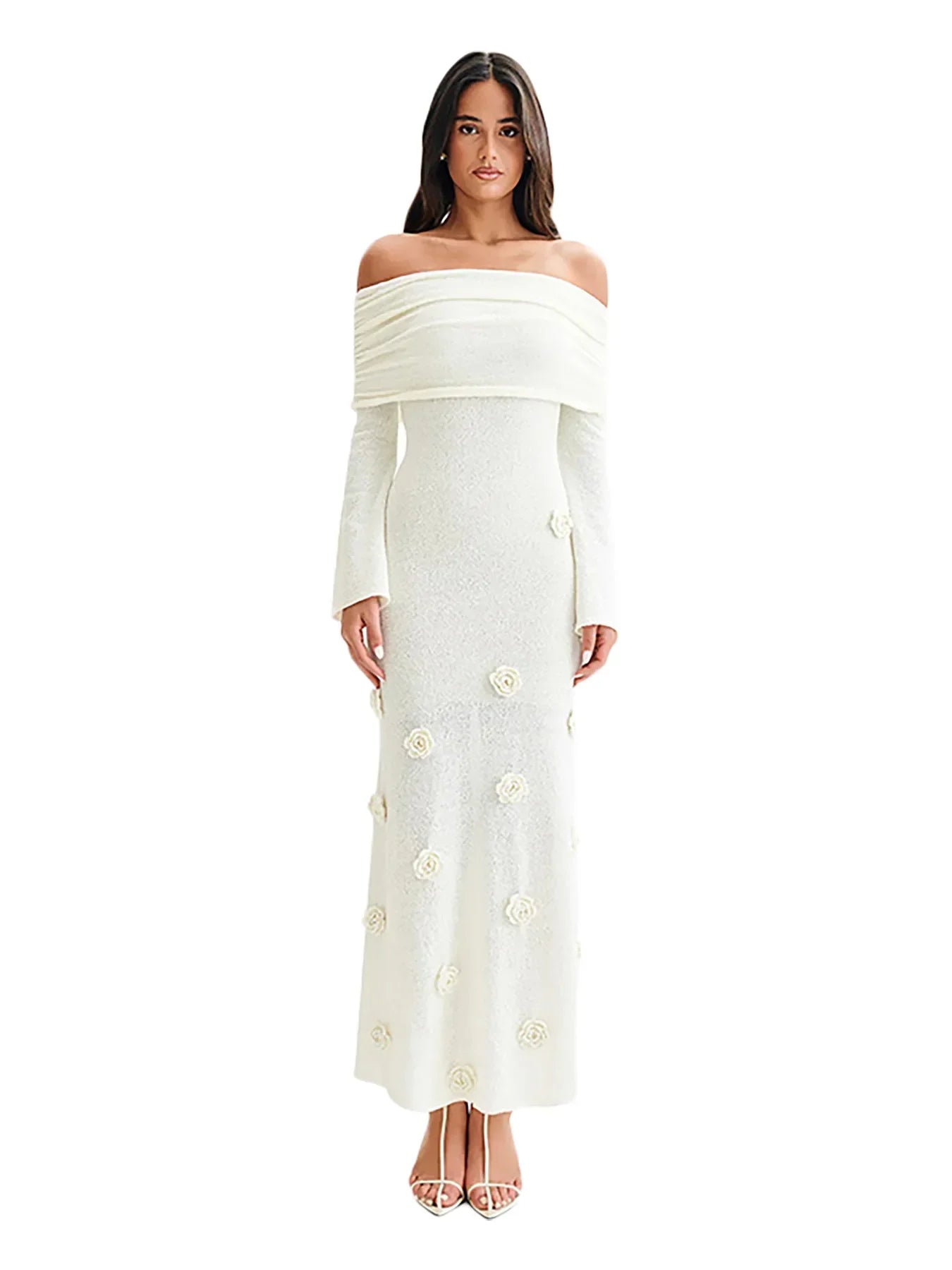 Rose Gaze 3D Floral Knit Dress