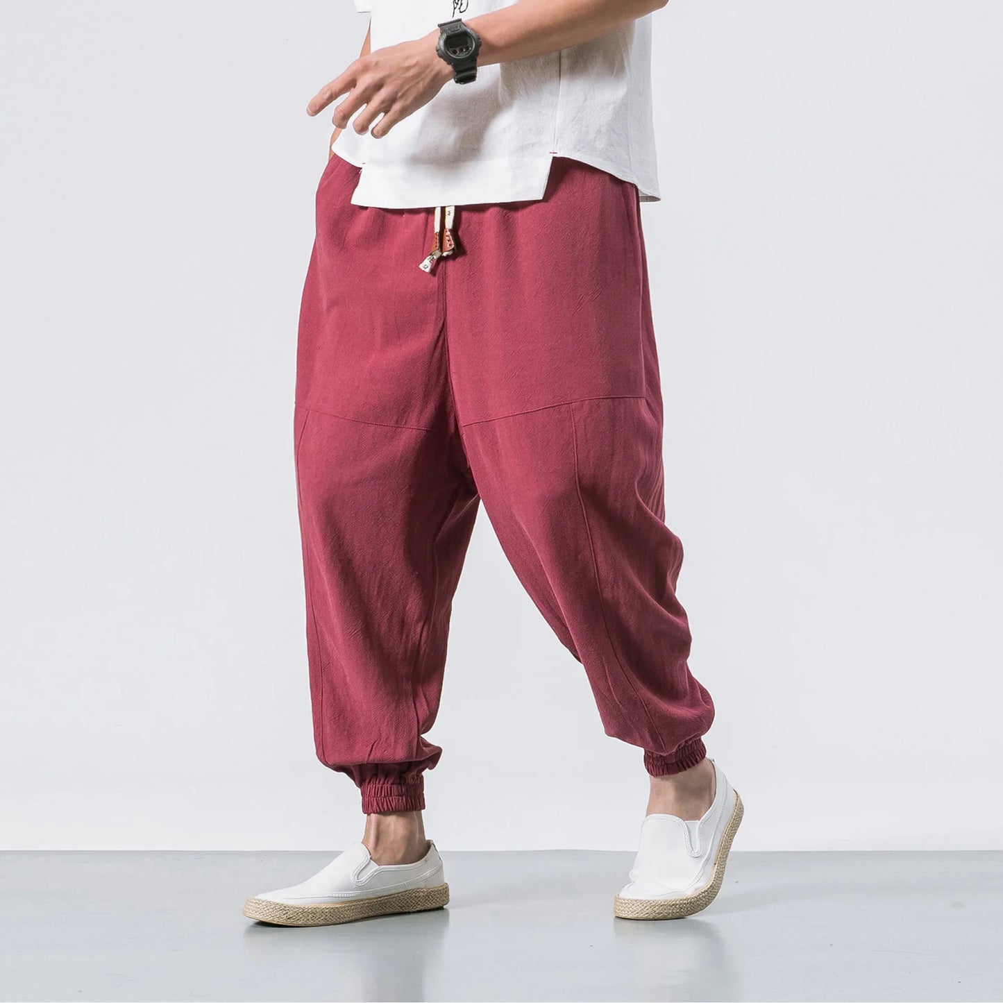 Zen Flow Oversized Linen Harem Pants