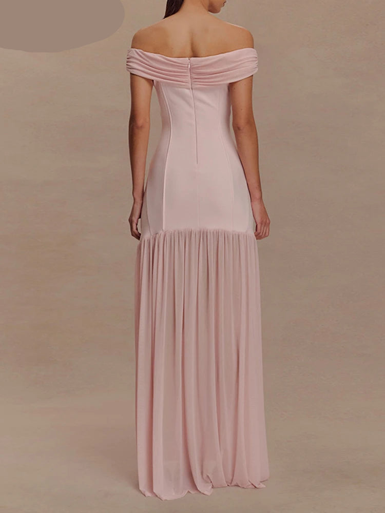 Radiant Bloom Backless Party Dress