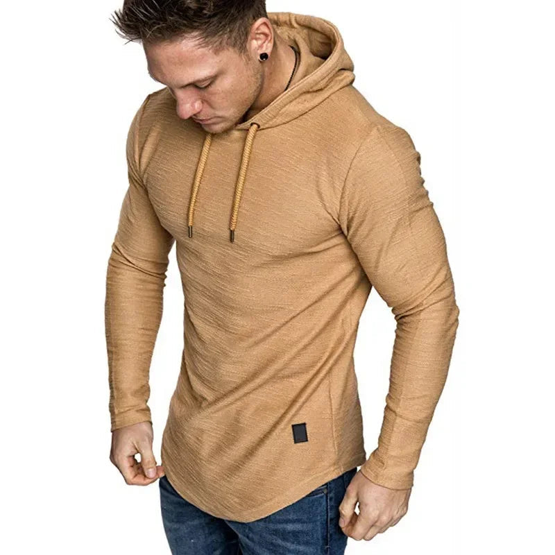 Patchwork Solid Color Men's Hoodie Rich Allure