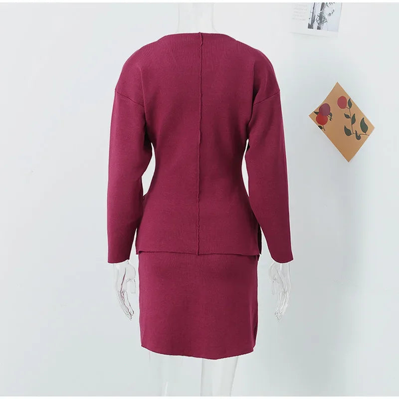 Knit Sweater Skirt Set