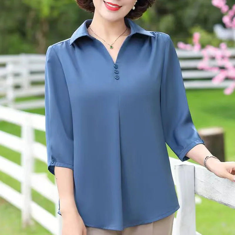 Breeze Soft Half Sleeve Blouse Rich Allure