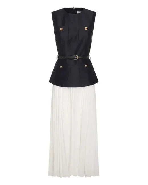 Chic Contrast Peplum Skirt Set