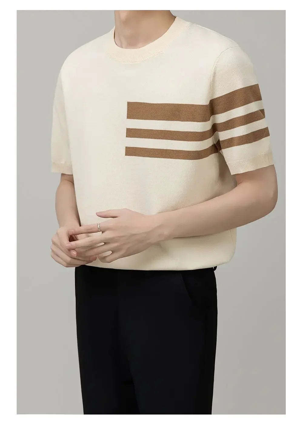 British Style Color-Block Knit Tee