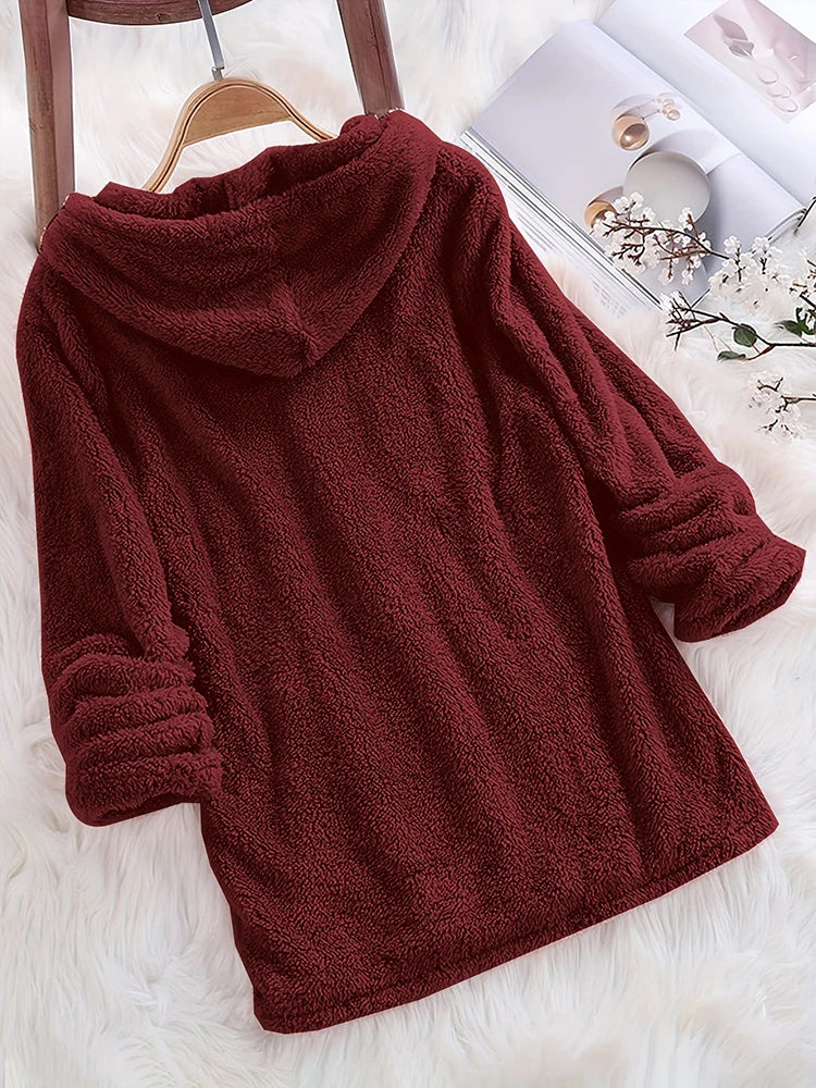 Fleece Glow Solid Hoodie Sweatshirt
