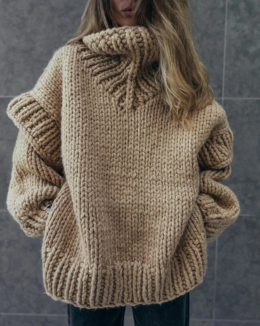 SnugCharm Oversized Winter Knit Sweater