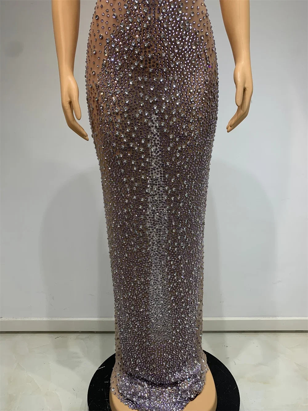 Diamond Drape Elegant Evening Gown