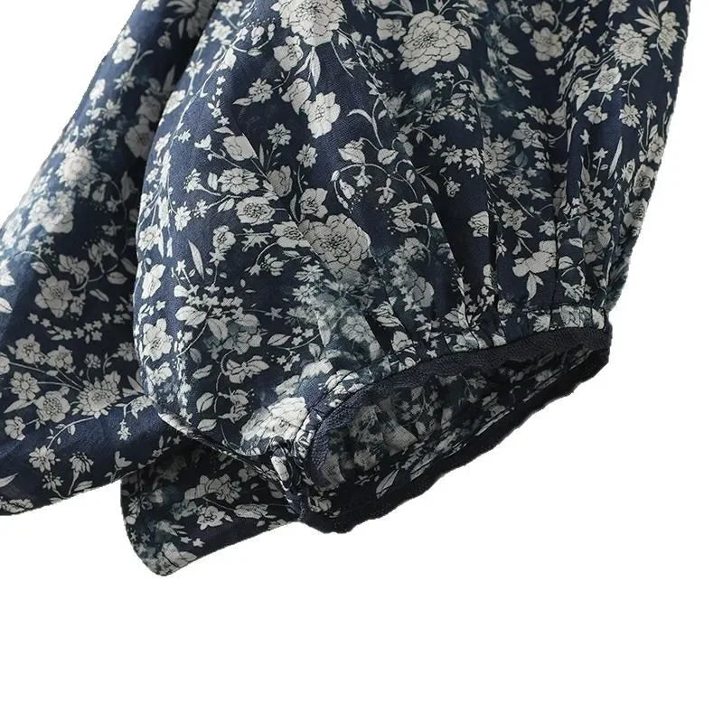 Blue & White Floral Lantern Shirt