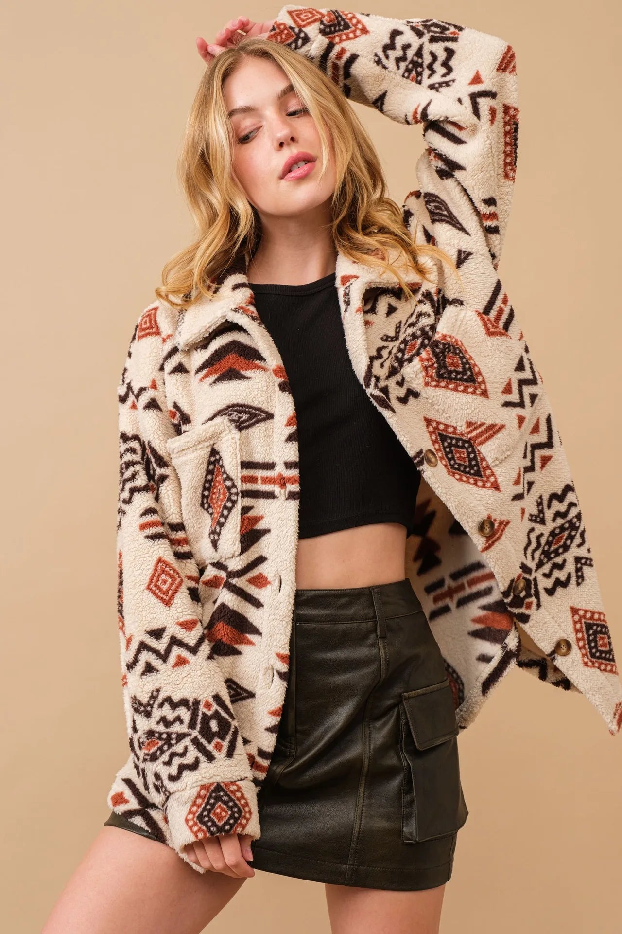 ArtiFolk Vintage Ethnic Print Coat