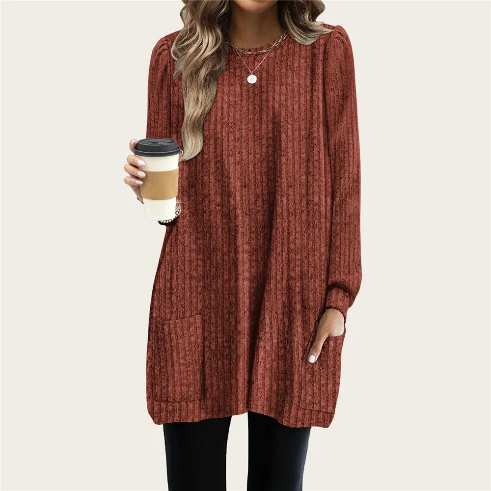 Puff Sleeve Stripe Pullover Blouse