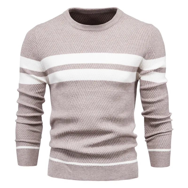 Patchwork Slim Fit Autumn Sweater Rich Allure