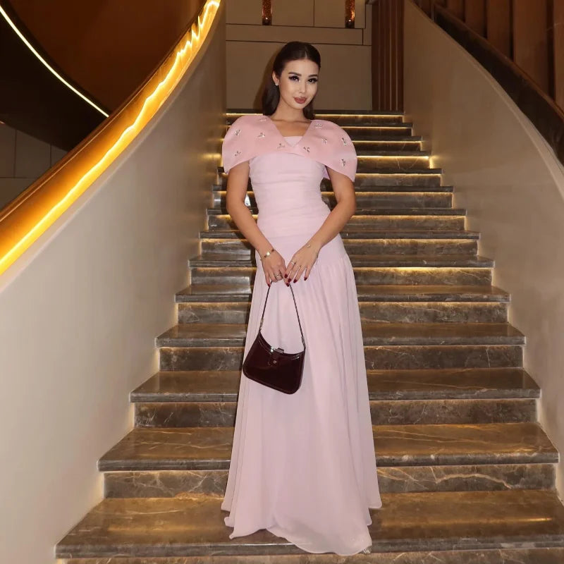Diamond Drape Elegant Evening Gown