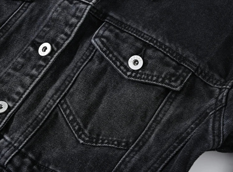 Moon Fade Button-Up Denim Coat