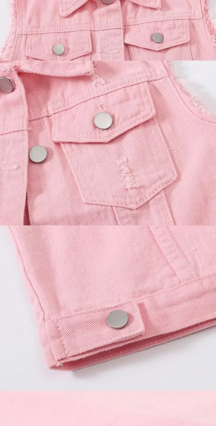 ColorPop Plus Size Denim Vest Rich Allure