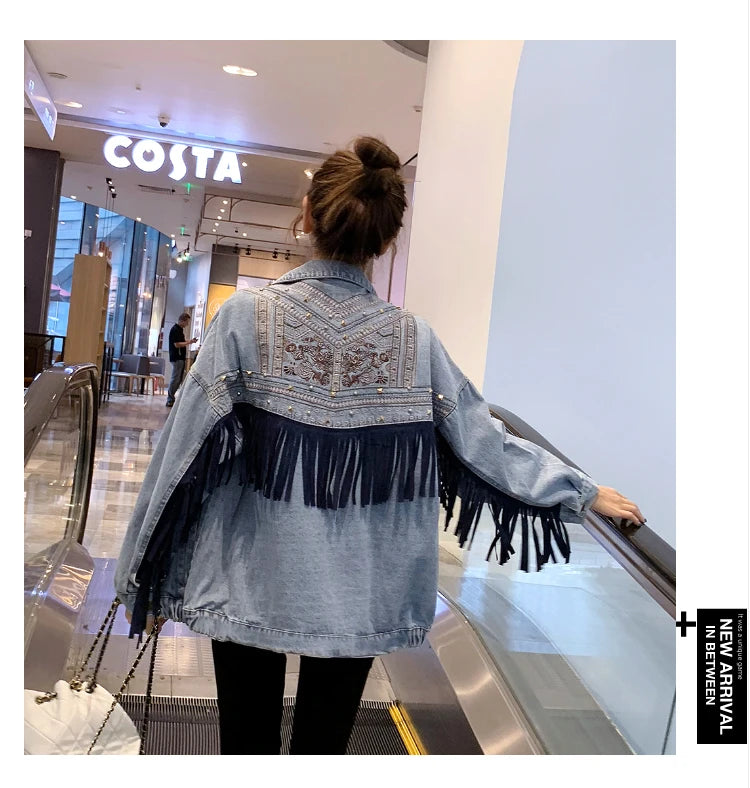 Boho Bloom Embroidered Denim Jacket