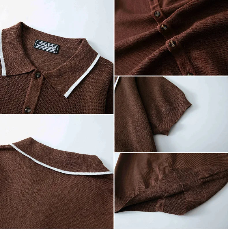 Luxe Breeze Knit Polo Shirt