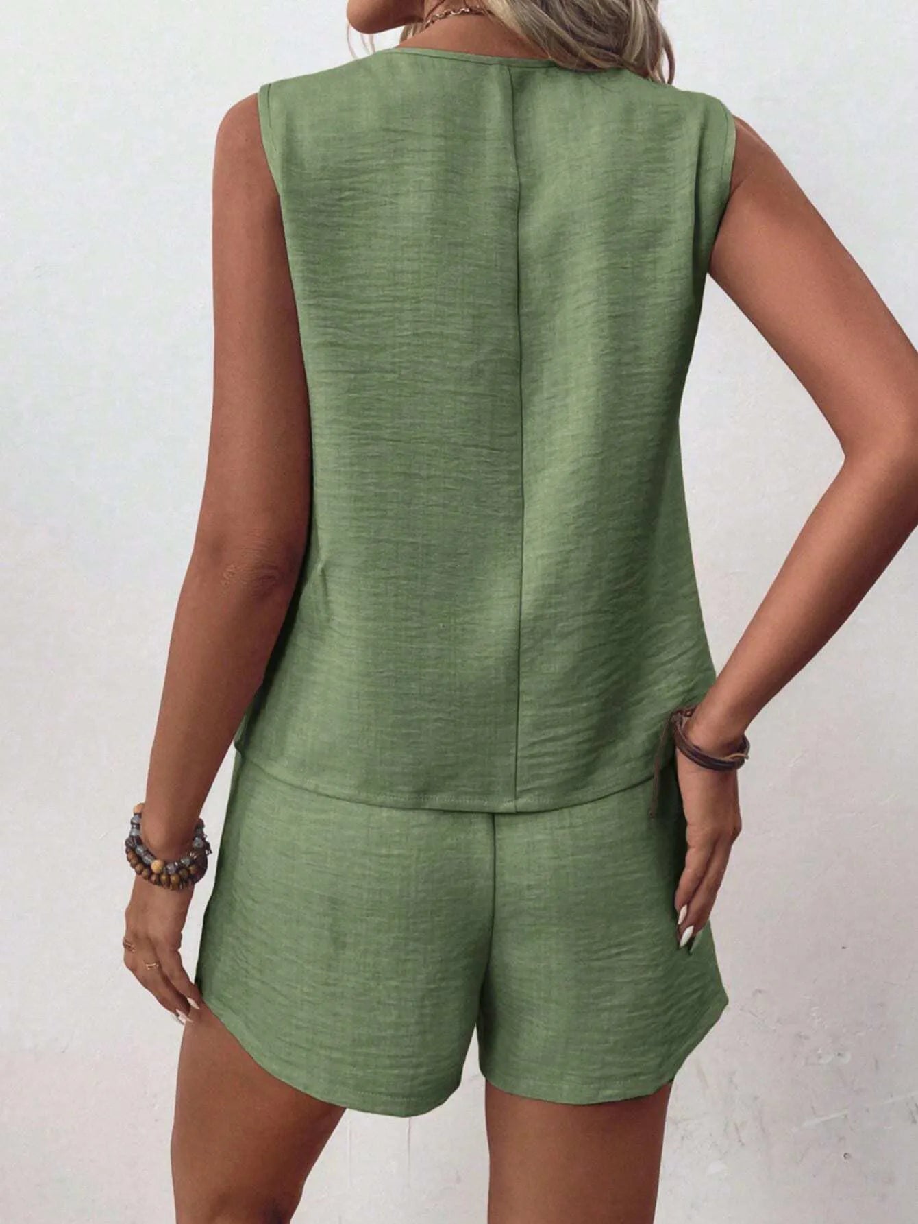 Breeze Charm V-Neck Shorts Set