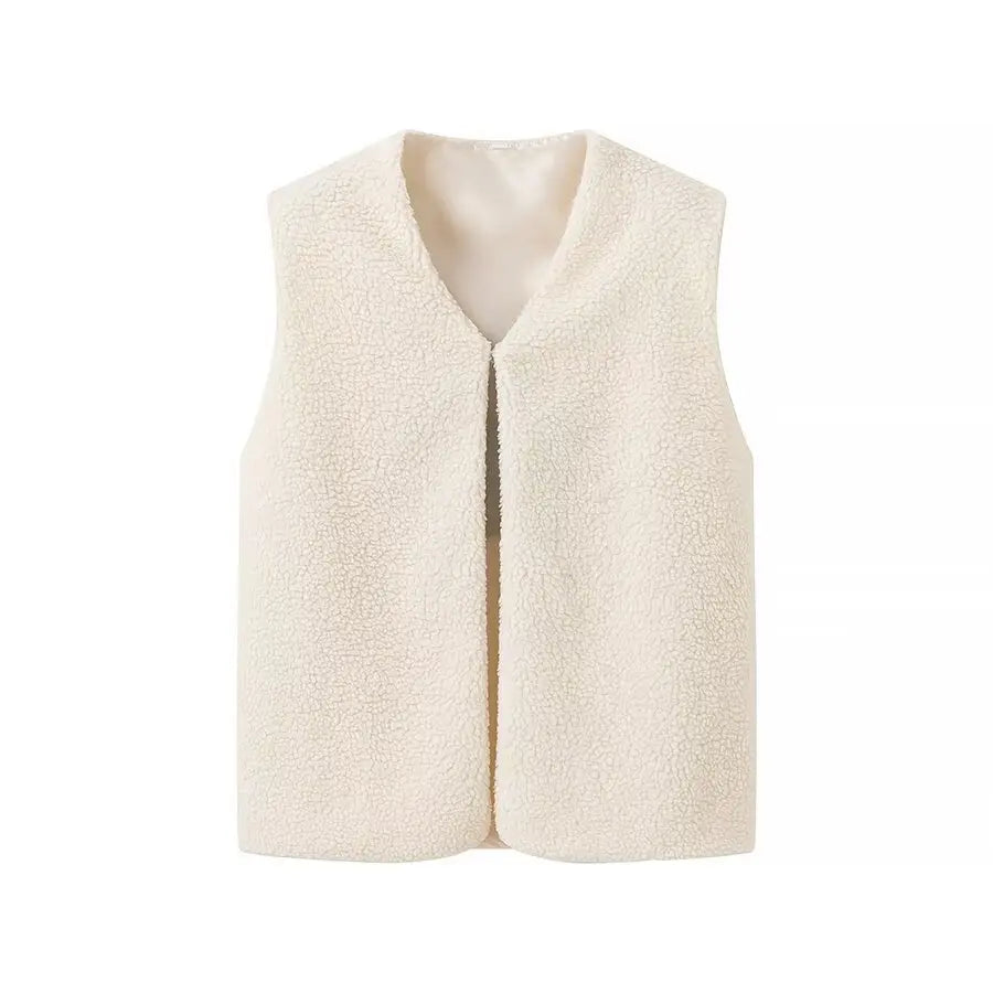 Embroidered Lamb Wool Winter Vest