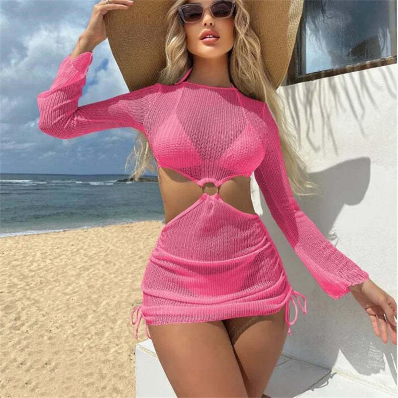 3-Piece Crochet Bikini & Cover-Up Set