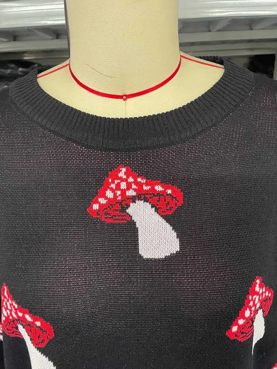 Whimsical Mushroom Knit Sweater