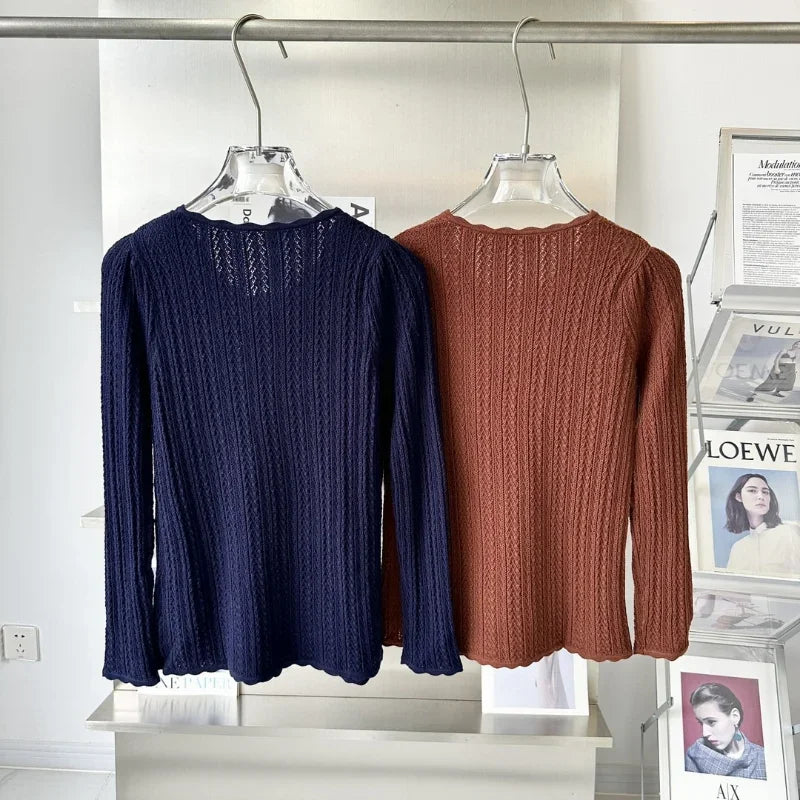 LaceLoom Jacquard Knit Slim Top