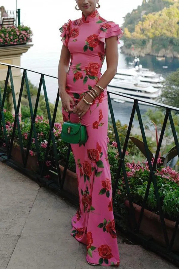 Rose Whimsy High Waist Dress