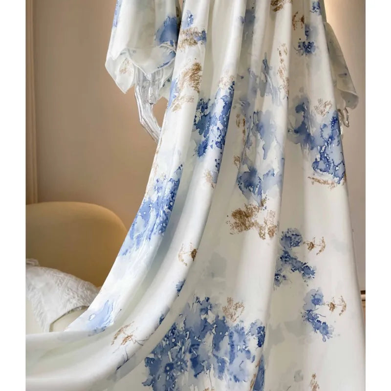 Blue Floral Boho Maxi Dress