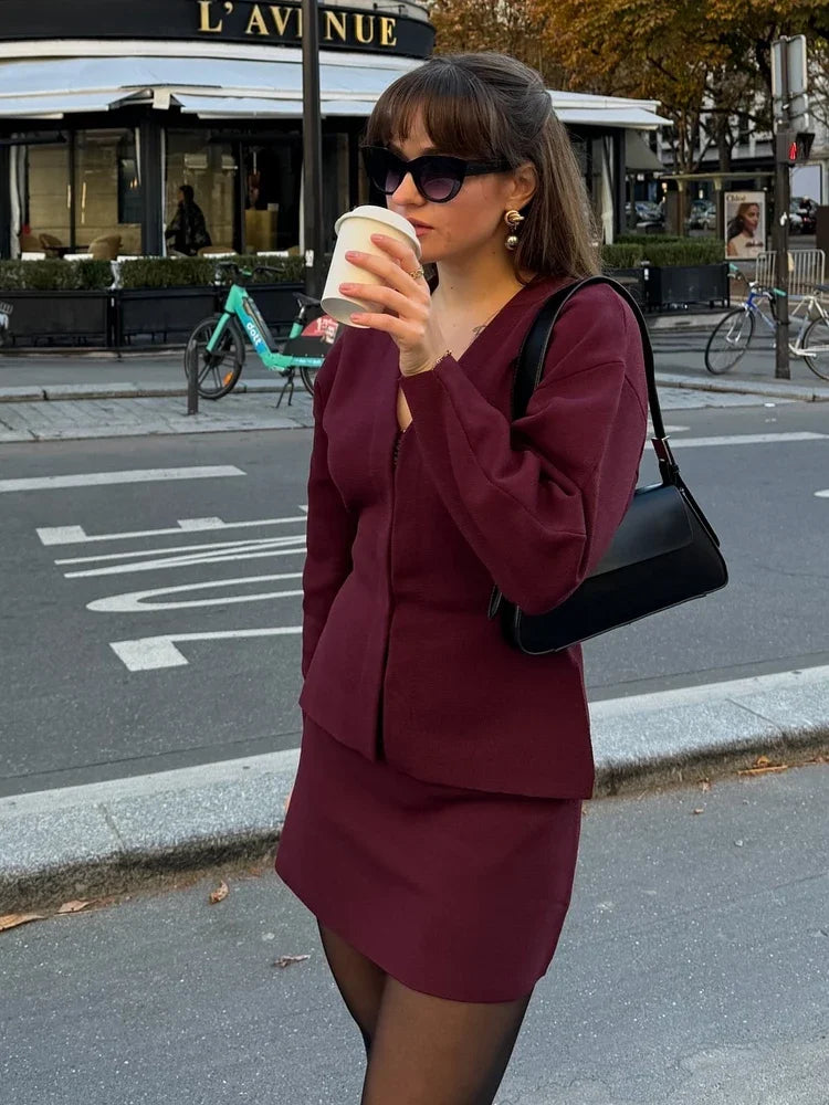Knit Sweater Skirt Set