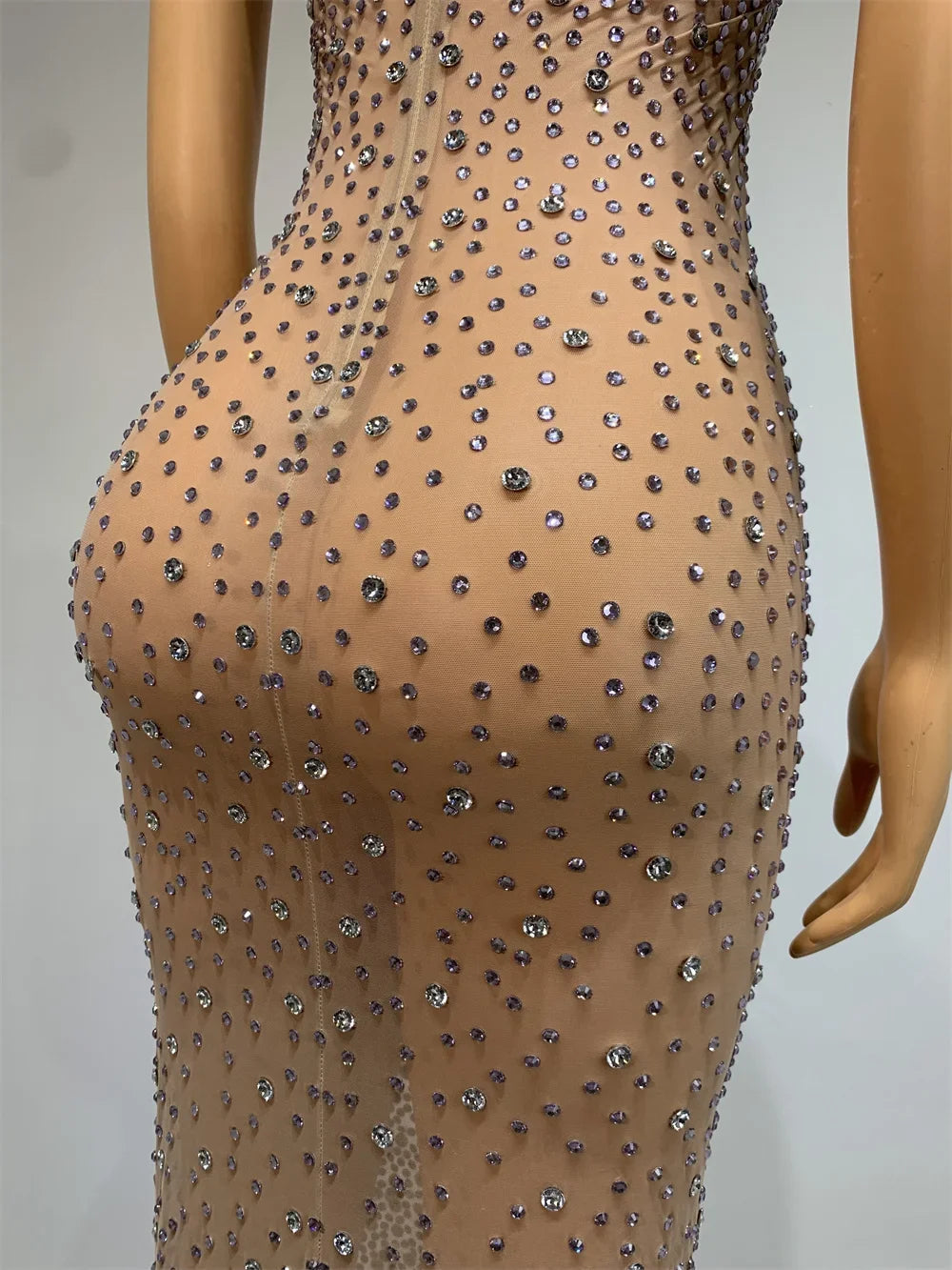 Diamond Drape Elegant Evening Gown