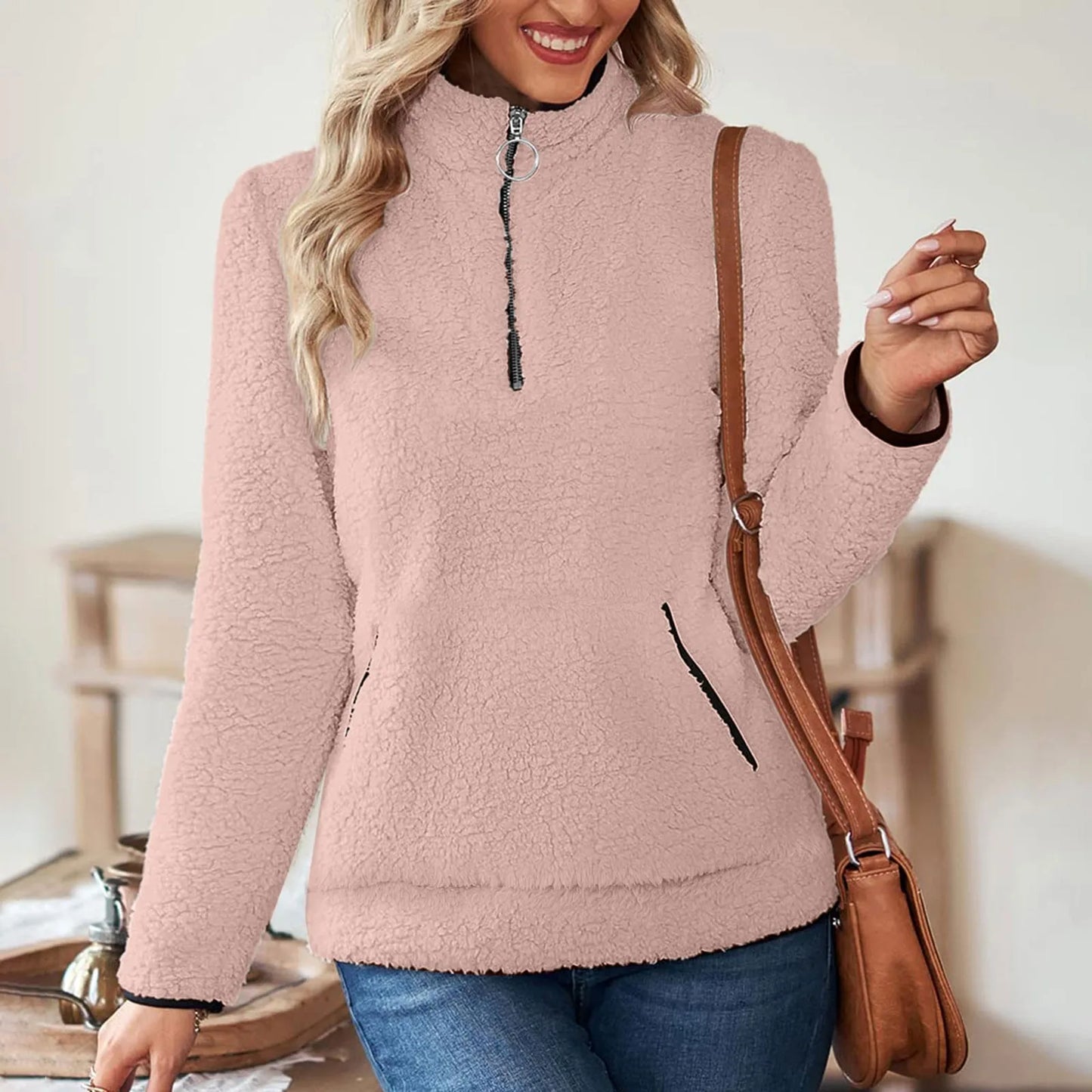 Cozy Zest Half-Zip Wool Pullover