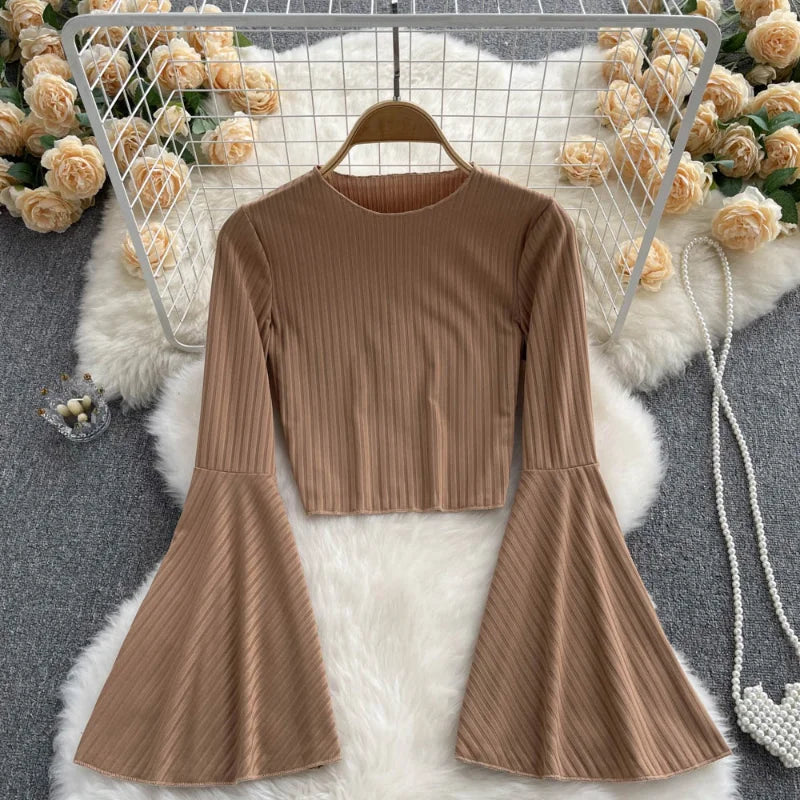 Flare Muse Slim Knit Crop Top