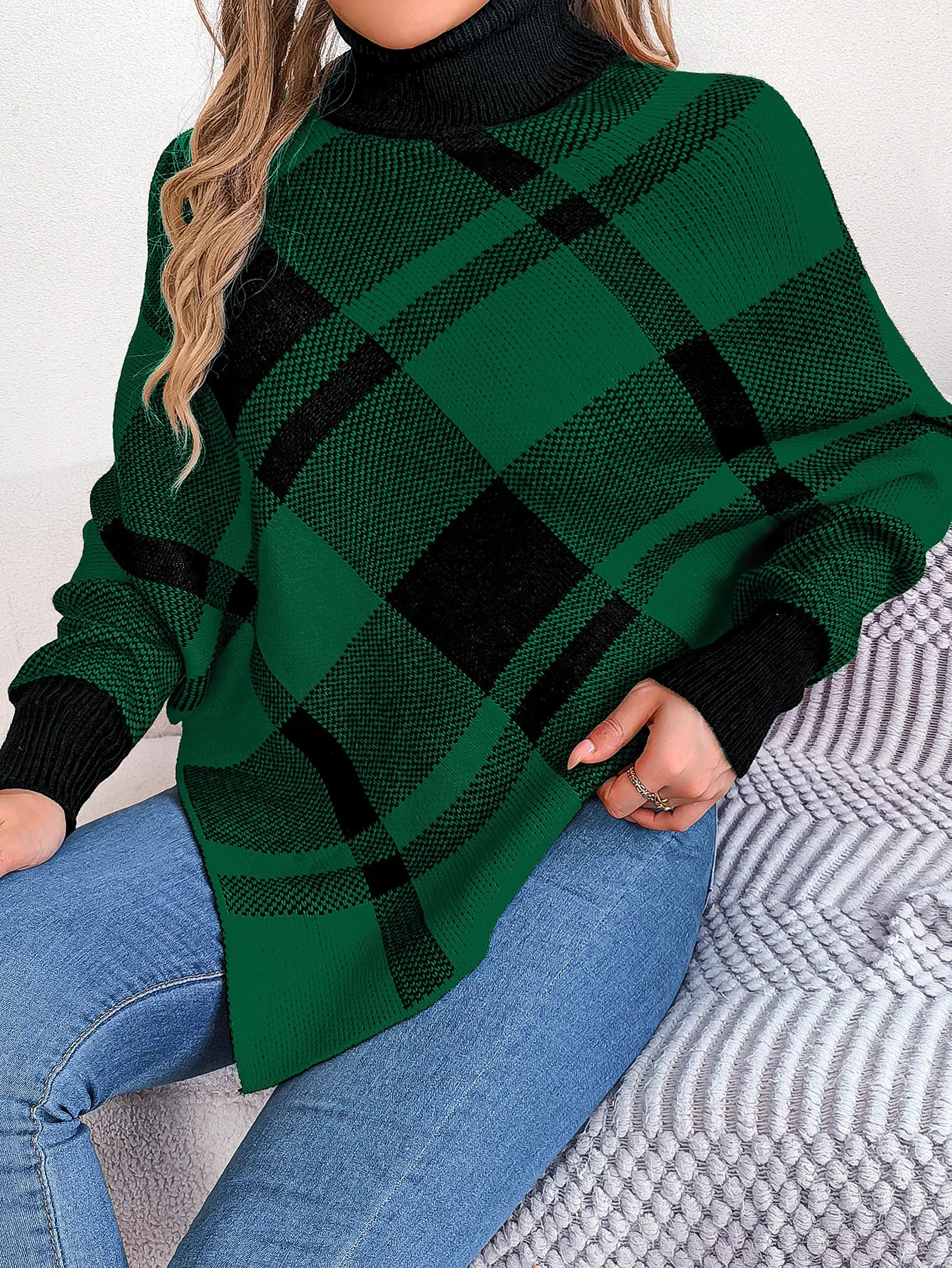 Chic Colorblock Turtleneck Sweater