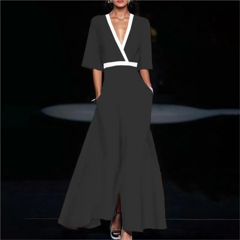 Women's V-Neck Printed Dress