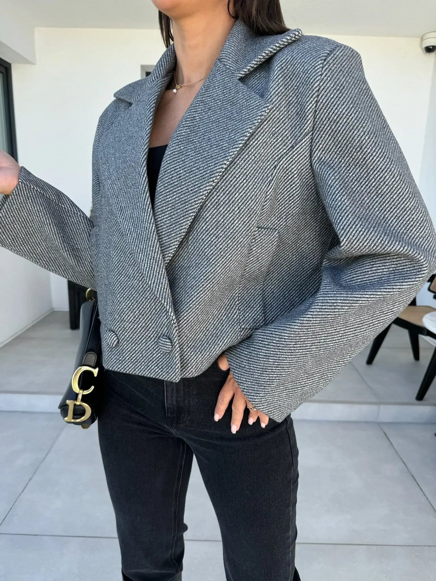 Chic Essence Woolen Suit Jacket Rich Allure