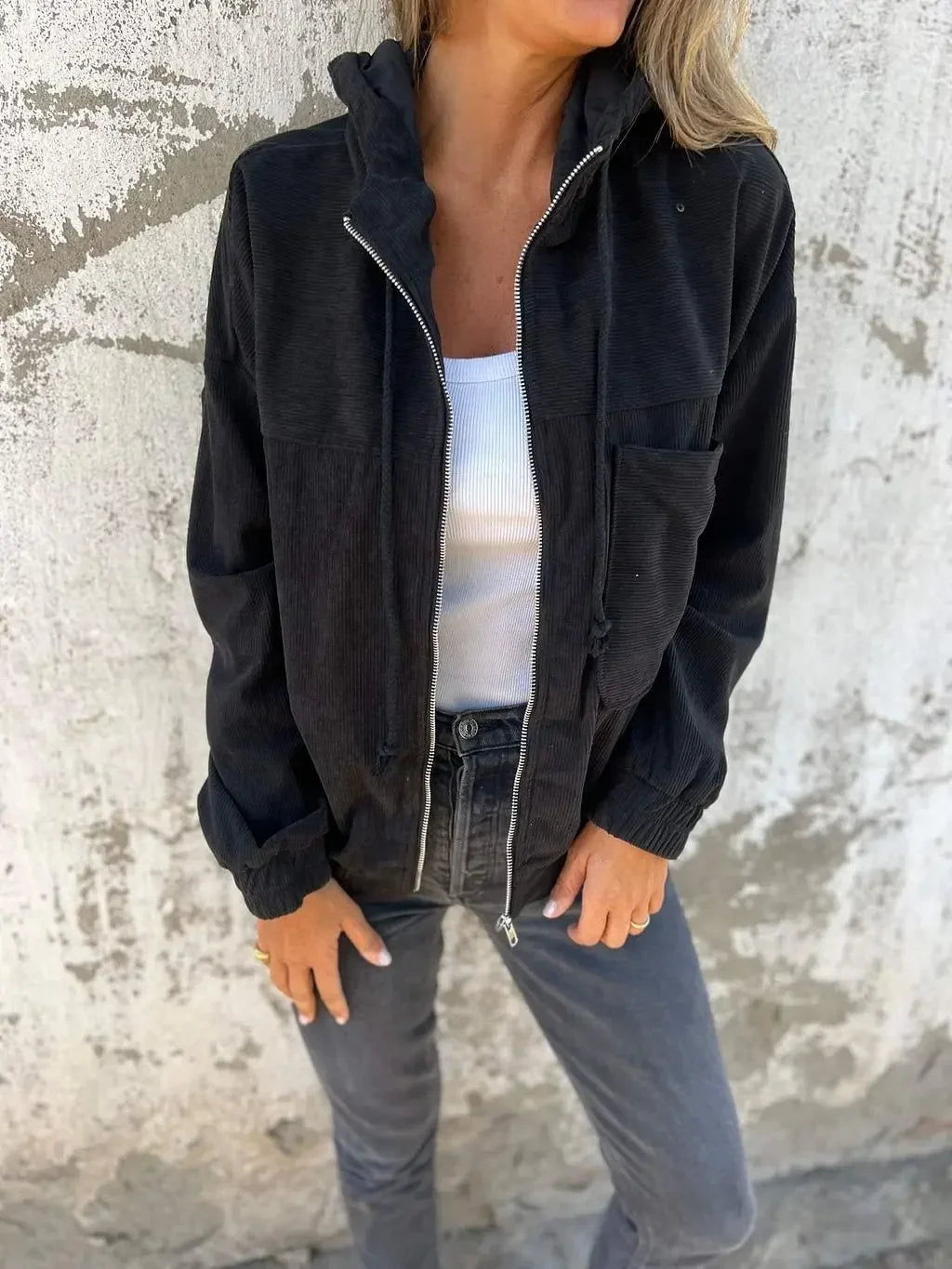 Elegant Women Hooded Jacket