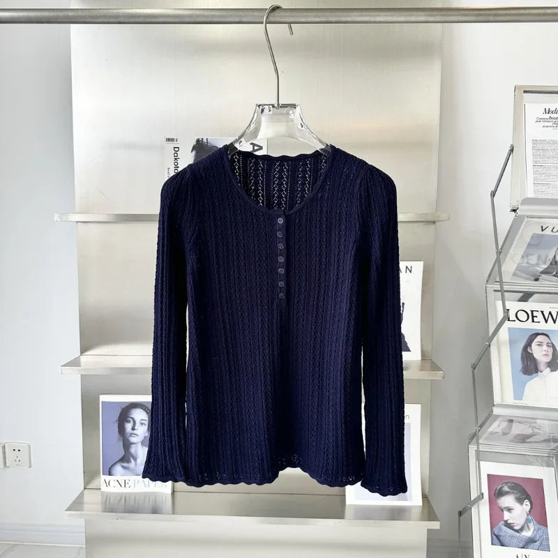 LaceLoom Jacquard Knit Slim Top