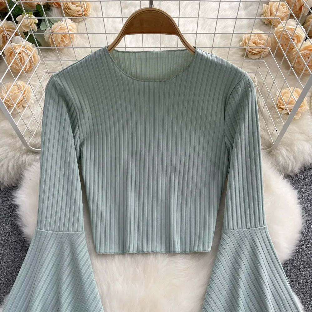 Flare Muse Slim Knit Crop Top