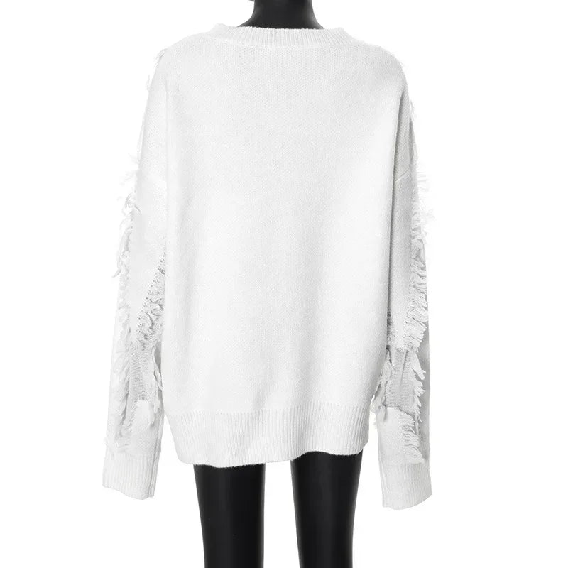 Chic Tassel Patch Sweater