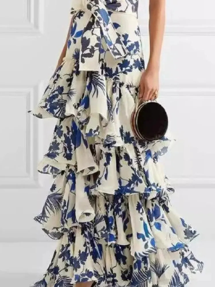 Floral Desire Ruffle Halter Dress