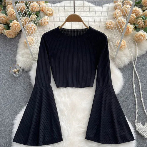 Flare Muse Slim Knit Crop Top