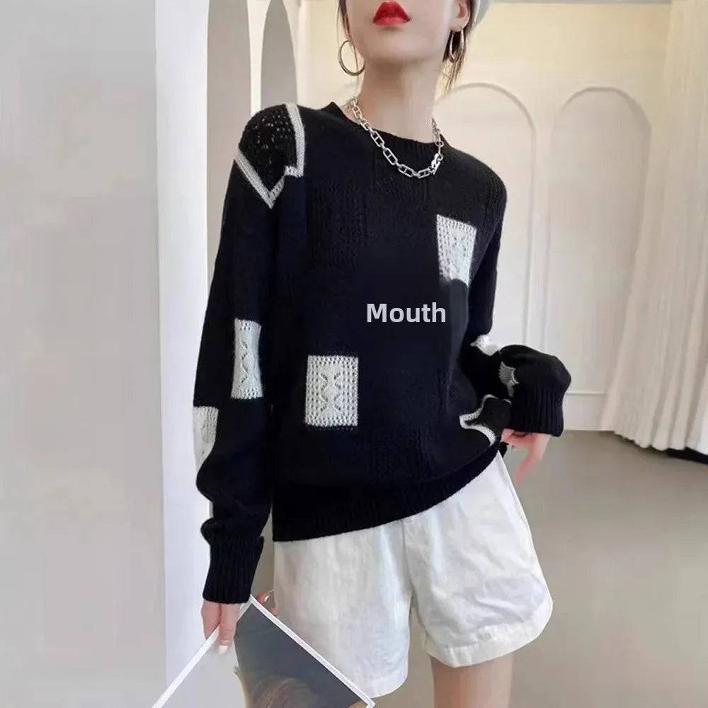 Vintage Checkered Knit Top