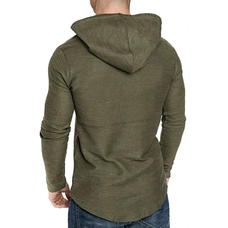 Patchwork Solid Color Men's Hoodie