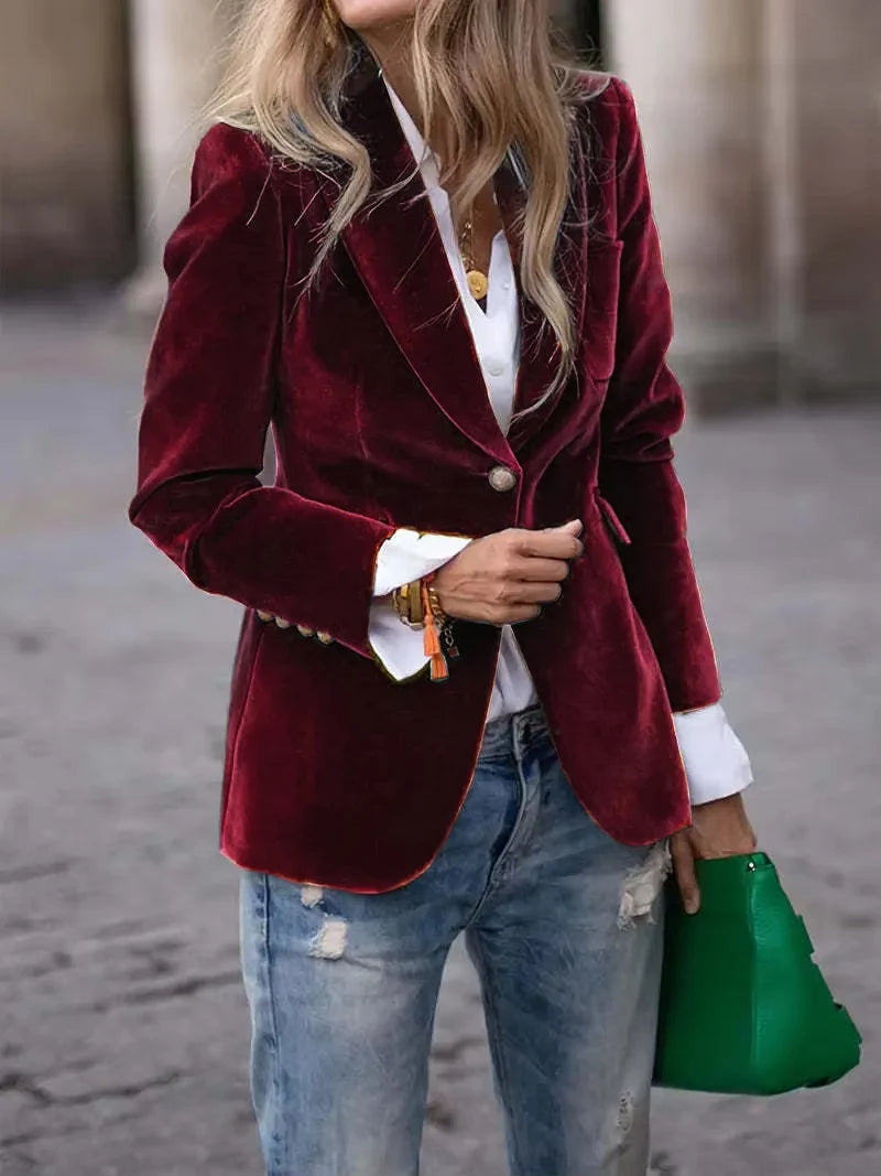 Elegant Women’s Velvet Jacket