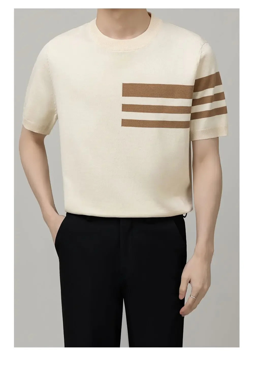 British Style Color-Block Knit Tee